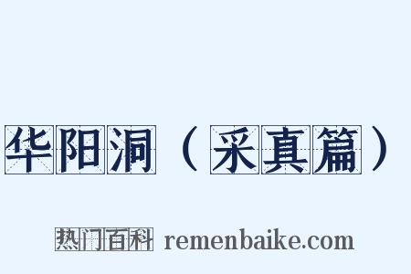 华阳洞（采真篇）是什么意思的图片